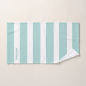 Motif de rayures blanches et vert menthe (Serviette à main)