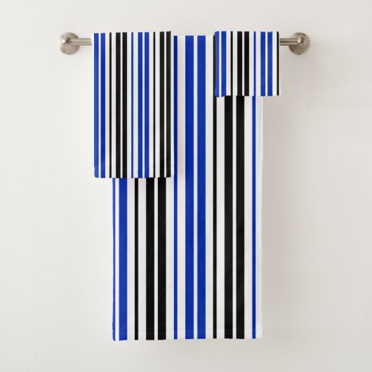 Motif de rayures blanches noires bleues (En situation)