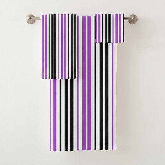 Motif de rayures blanches noires violettes (En situation)