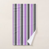 Motif de rayures blanches noires violettes (Serviette à main)