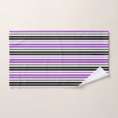 Motif de rayures blanches noires violettes (Serviette à main)