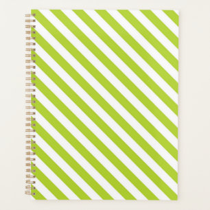 Motif de rayures diagonales vert citron et blanc