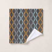 Motif de rayures funky bleu, gris et orange pour s (Gant de toilette)