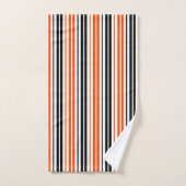 Motif de rayures orange noir blanc Design  (Serviette à main)