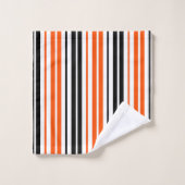 Motif de rayures orange noir blanc Design  (Gant de toilette)