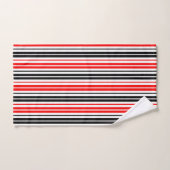 Motif de rayures rouges noires et blanches  (Serviette à main)