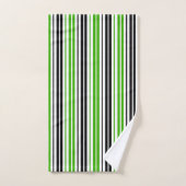Motif de rayures vert noir blanc (Serviette à main)