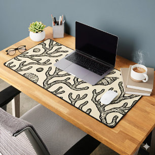 motif de récif corallien vintage beige dessiné à l