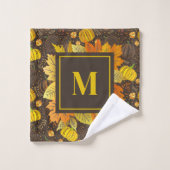 Motif de récolte de citrouilles d'automne (Gant de toilette)