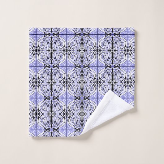 Motif de répétition Abstrait blanc pourpre (Gant de toilette)