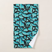 Motif de répétition feuille bleue (Serviette à main)