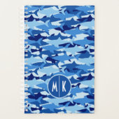 Motif de requin bleu | Monogramme (Devant)
