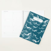 Motif de requins bleus détendu Nom personnalisé (Devant avec enveloppe)