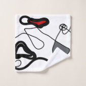 Motif de rétention : Abstrait noir, blanc, gris et (Gant de toilette)