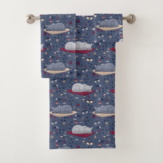 Motif de rêve de chats doux et confortable (En situation)