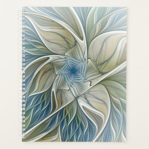 Motif de rêve floral Abstrait Bleu Kaki Fractal