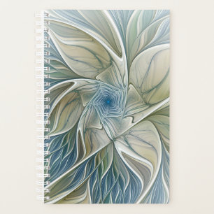 Motif de rêve floral Abstrait Bleu Kaki Fractal