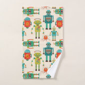 Motif de robots rétro colorés (Serviette à main)