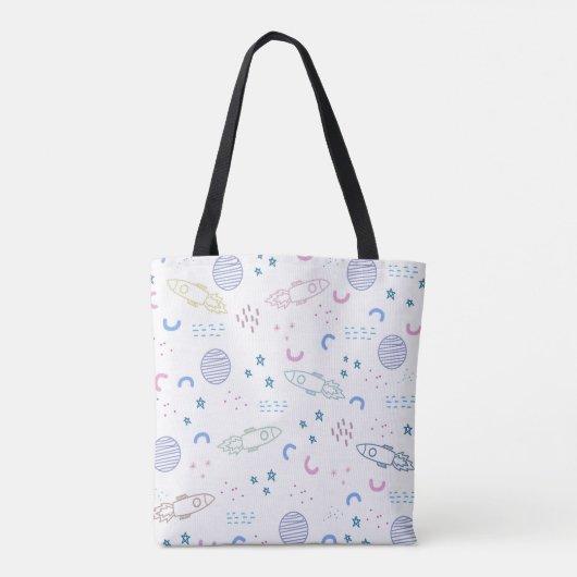 Motif de roquettes spatiales mignonnes | Sac fourr (Dos)