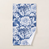 Motif de rose blanc/bleu pâle (Serviette à main)