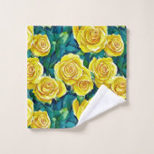 Motif de Rose d'aquarelle jaune (Gant de toilette)