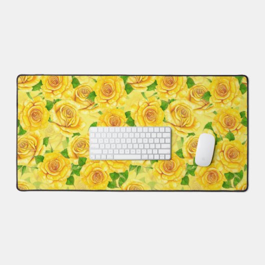 Motif de rose d'aquarelle jaune (Clavier et souris)