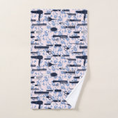 Motif de rose de bleu de soin de beauté (Serviette à main)