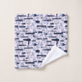 Motif de rose de bleu de soin de beauté (Gant de toilette)