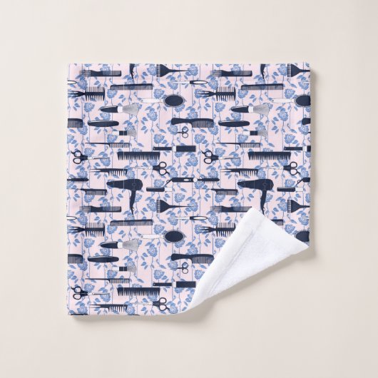 Motif de rose de bleu de soin de beauté (Gant de toilette)