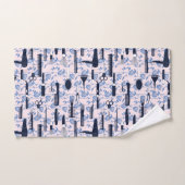 Motif de rose de bleu de soin de beauté (Serviette à main)