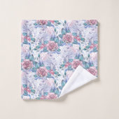 Motif de rose de rose et de bleu (Gant de toilette)