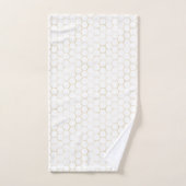 Motif de ruche Hexagon Or Blanc Sophistiqué (Serviette à main)