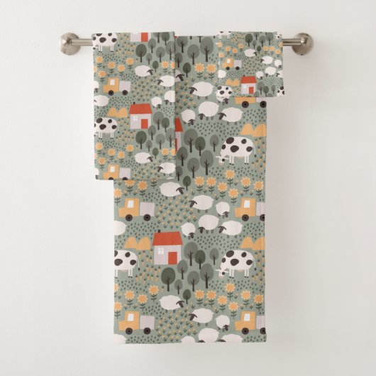Motif de scène de ferme mignonne (En situation)