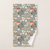 Motif de scène de ferme mignonne (Serviette à main)