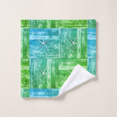 Motif de sébaste nautique  bleu vert (Gant de toilette)