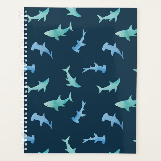 Motif de silhouettes de requins nageant à l'aquare (Devant)