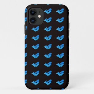 motif de sirène bleu sur coque noir
