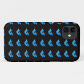 motif de sirène bleu sur coque noir (Dos (Horizontal))