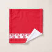 Motif de snoflake rouge et blanc Joyeux Noël (Gant de toilette)