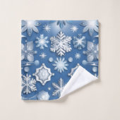 Motif de snowflacon bleu glace (Gant de toilette)