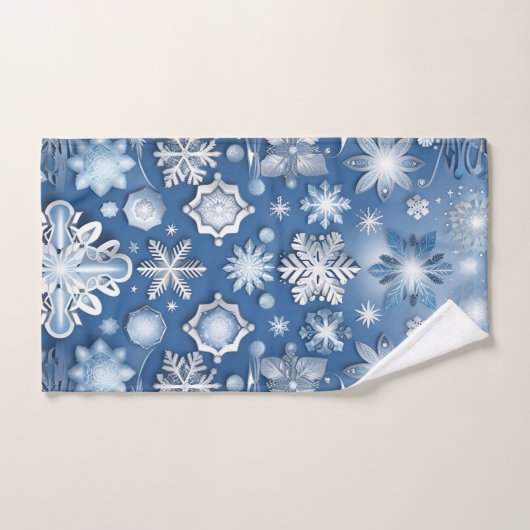 Motif de snowflacon bleu glace (Serviette à main)