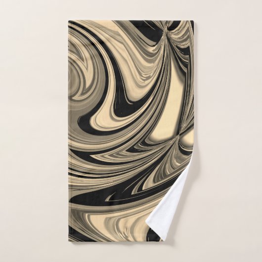 Motif de sol noir et tan (Serviette à main)