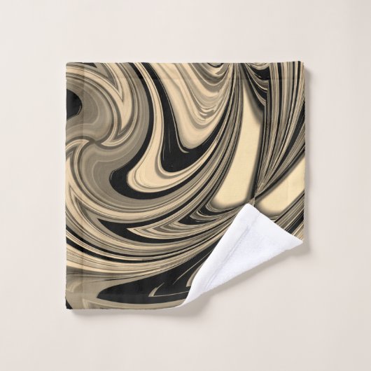 Motif de sol noir et tan (Gant de toilette)