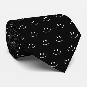 Motif de sourire Cravate noir et blanc