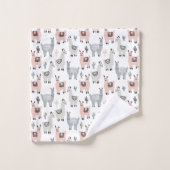 Motif de sourire de lamas (Gant de toilette)