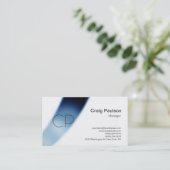 Motif de spirale bleue Carte de visite de monogram (Debout devant)