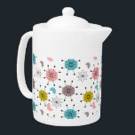 Motif de Starburst Retro atomique<br><div class="desc">Motif de démarrage atomique rétro des années 1950 amusant en bleu,  jaune,  rose et lilas.</div>