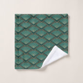 Motif de style Art déco en vert turquoise (Gant de toilette)