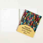 Motif de stylo de dessin coloré enseignant (Devant avec enveloppe)
