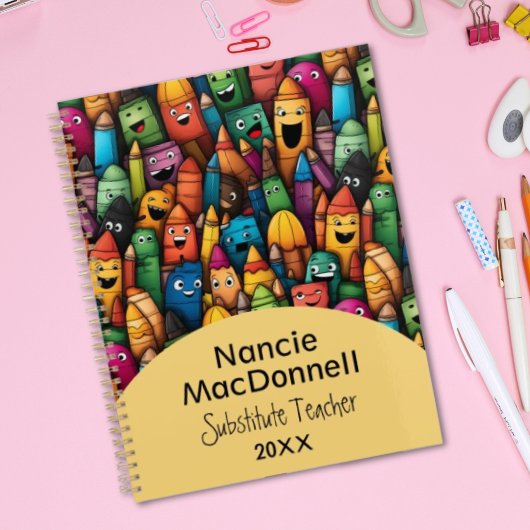 Motif de stylo de dessin coloré enseignant